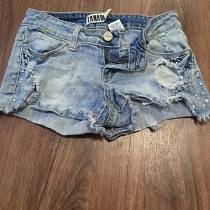 Zanadi Women's Light Blue Distressed Jean Shorts